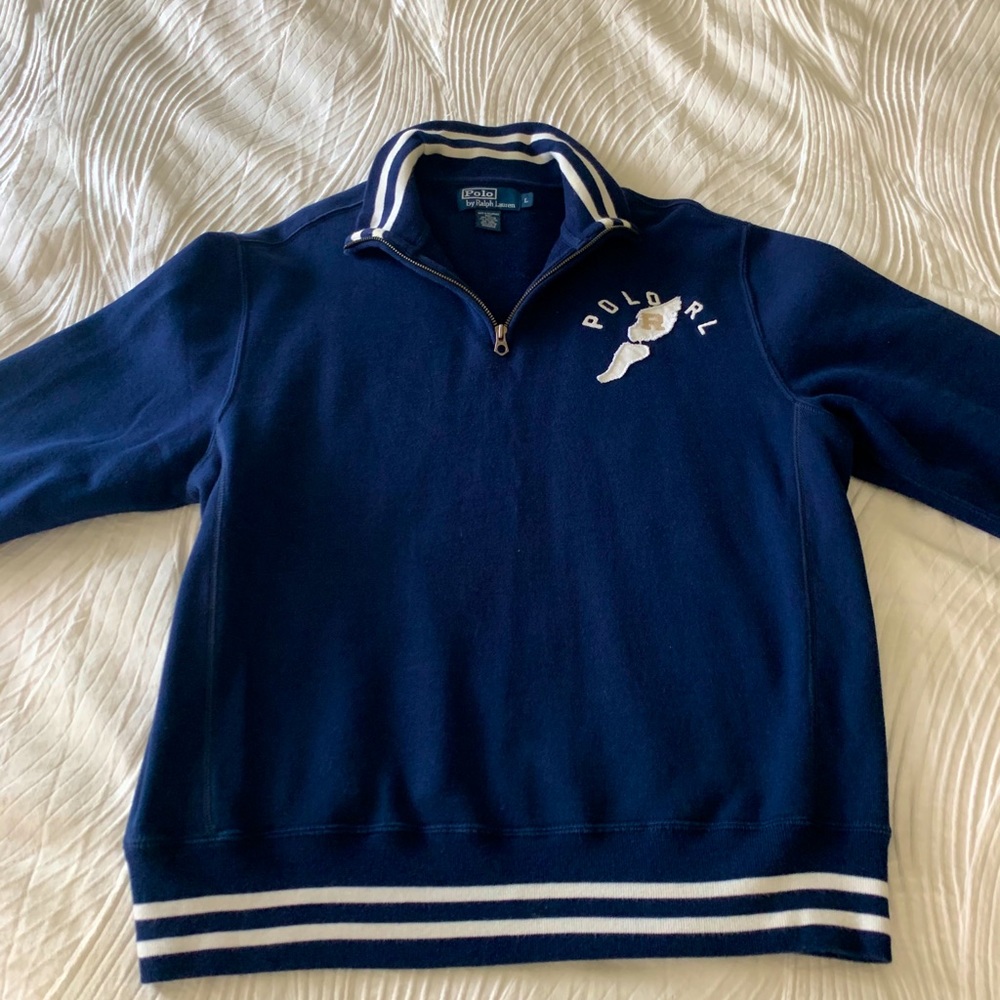 Vintage Polo Ralph Lauren 1/4 zip zip sz L navy
